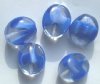 5 25x21x19mm Satin Sapphire Crystal Givre Oval Nuggets
